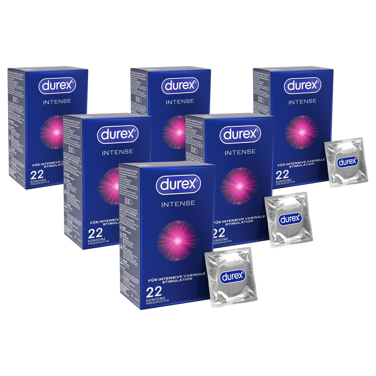 Durex Intense Condooms 6 x 22 stuks - Voordeelverpakking