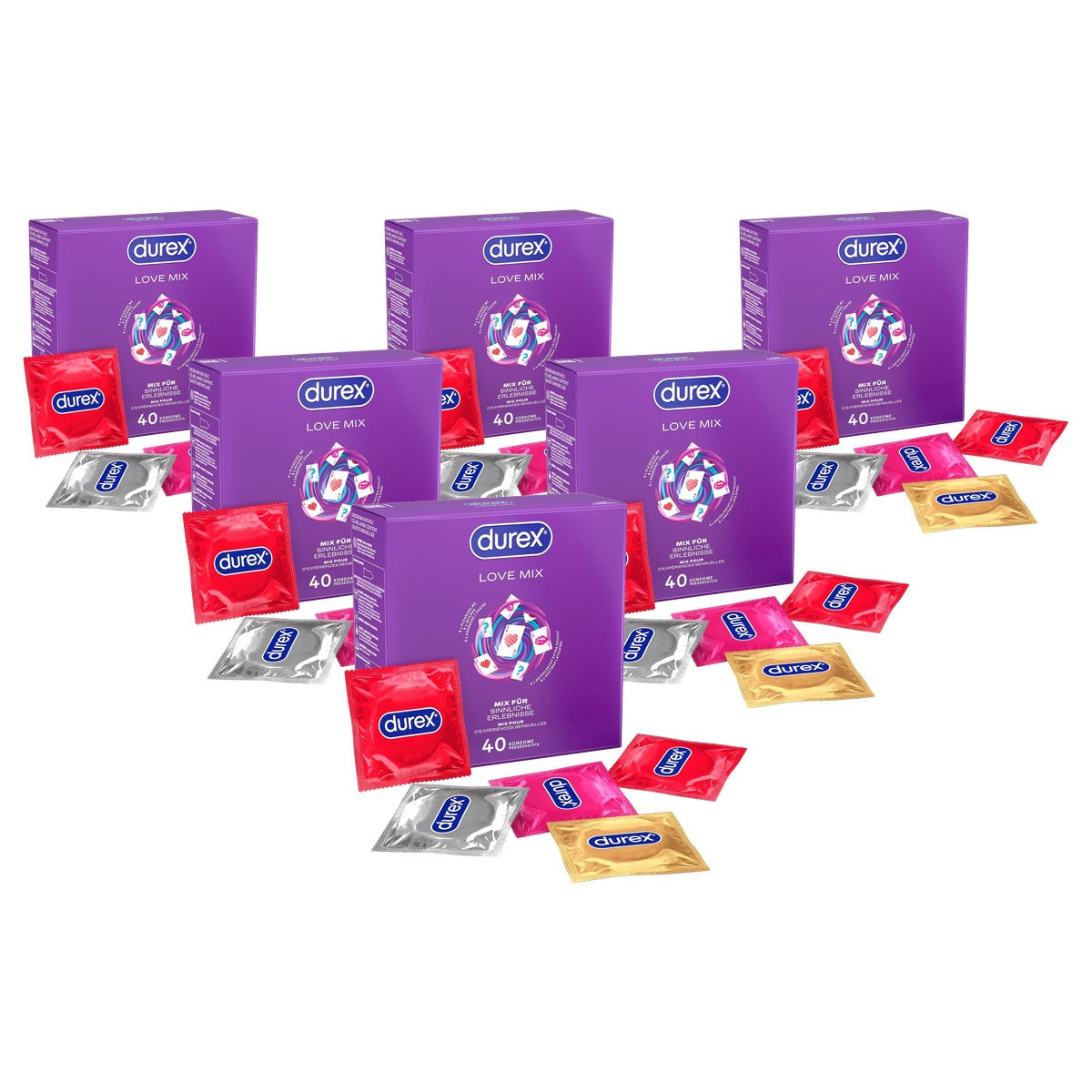 Durex Love Mix condooms, 56 mm 6 x 40 stuks - Voordeelverpakking