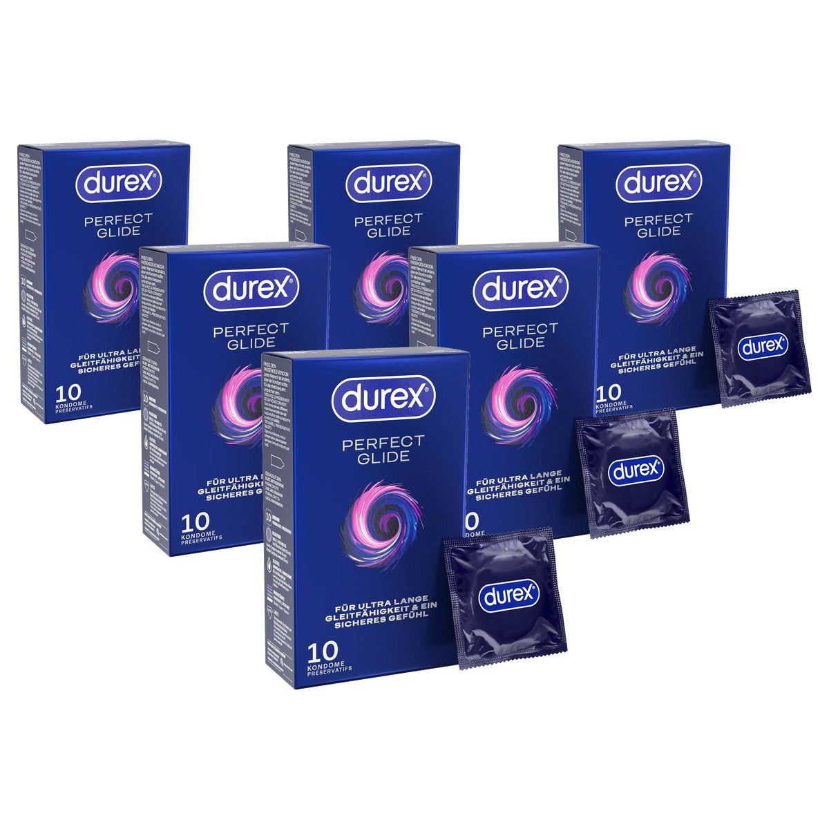 Durex Perfect Glide condooms 6 x 10 stuks - Voordeelverpakking