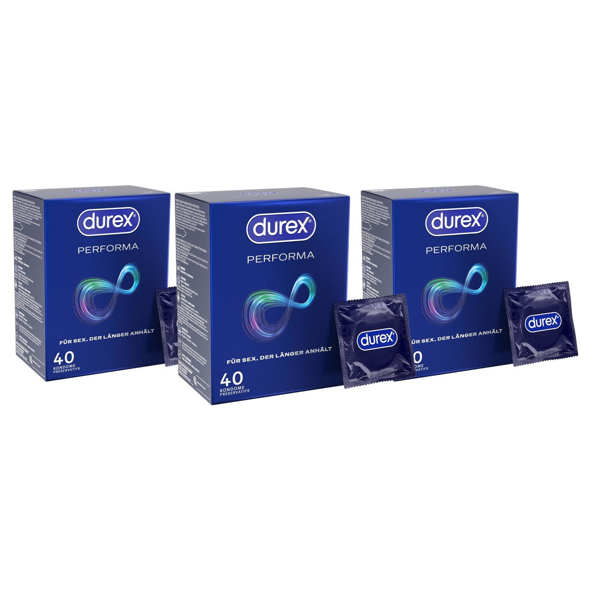 Durex Performa condooms met benzocaïne 3 x 40 stuks - Voordeelverpakking