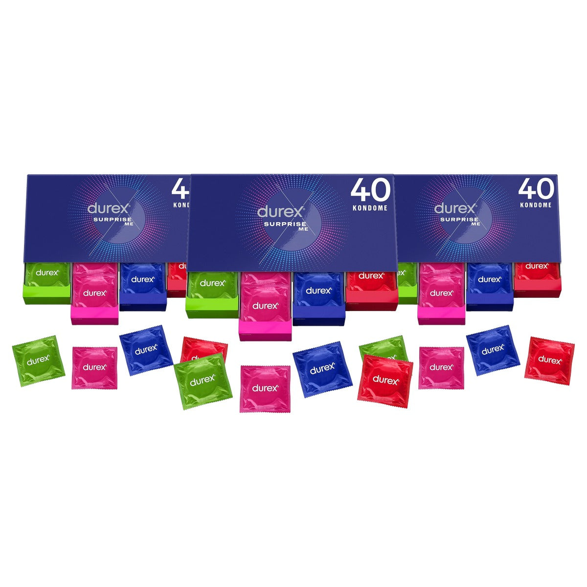Durex Surprise Me condooms 3 x 40 stuks - Voordeelverpakking