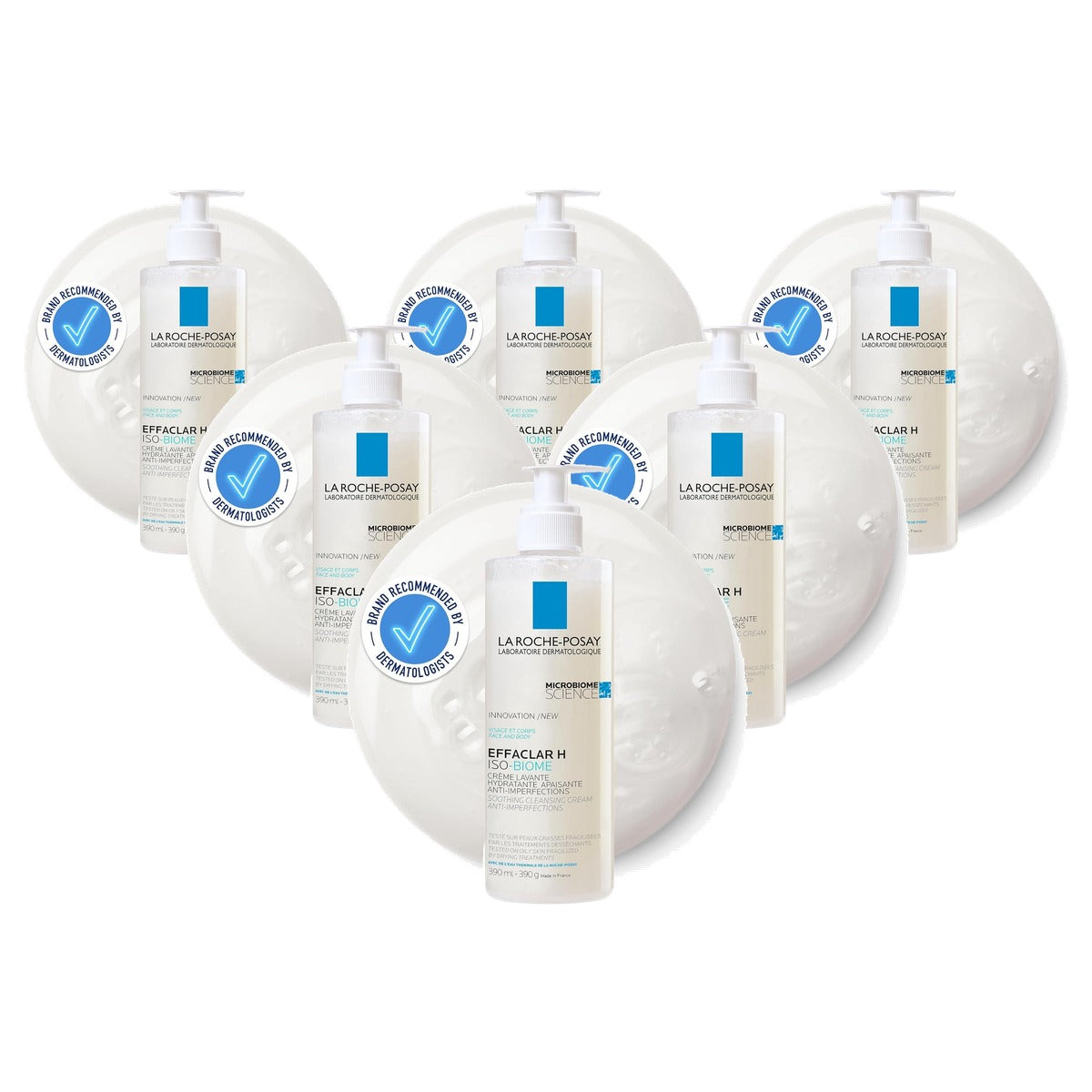 La Roche-Posay Effaclar H Iso-Biome Reinigingscrème Droge Huid 390 ml - 6-pack