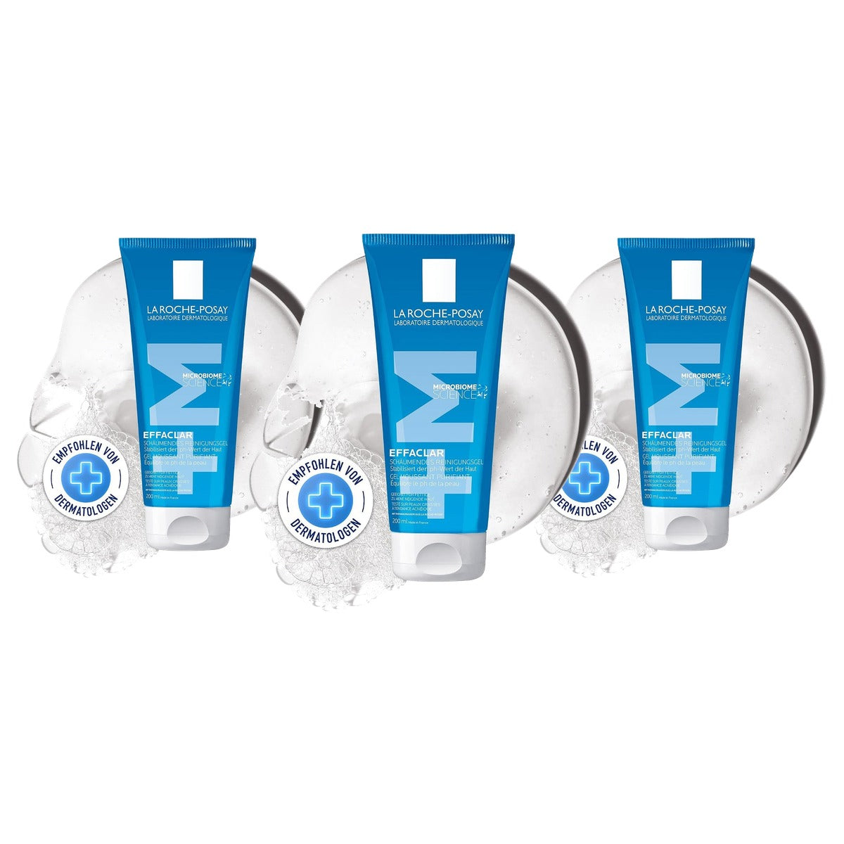 La Roche-Posay Effaclar+M Schuimende Reinigingsgel 200 ml - 3-pack
