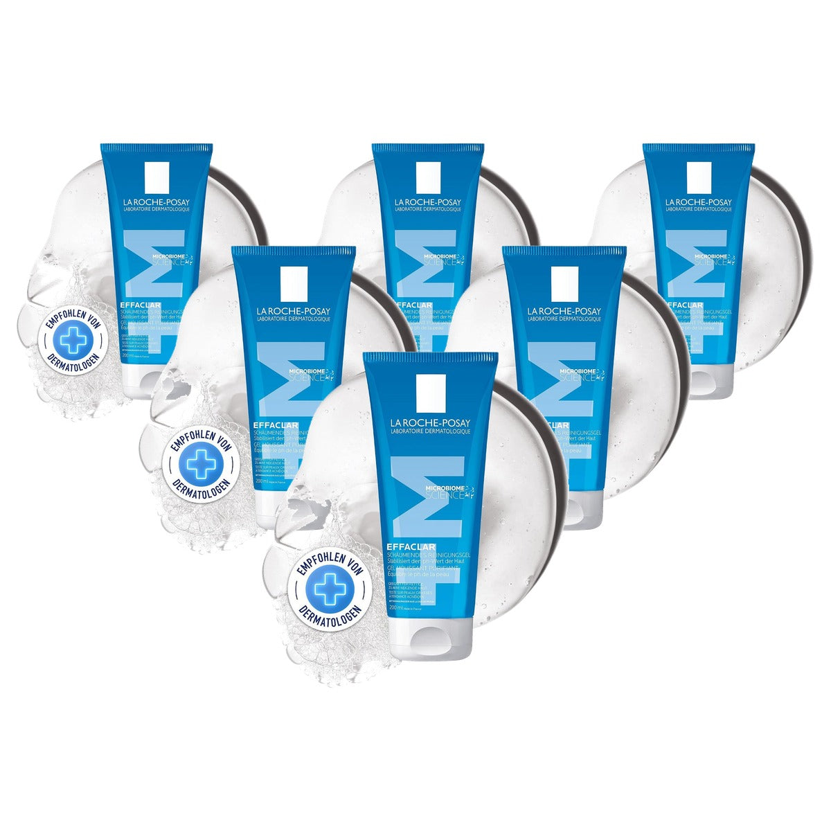 La Roche-Posay Effaclar+M Schuimende Reinigingsgel 200 ml - 6-pack