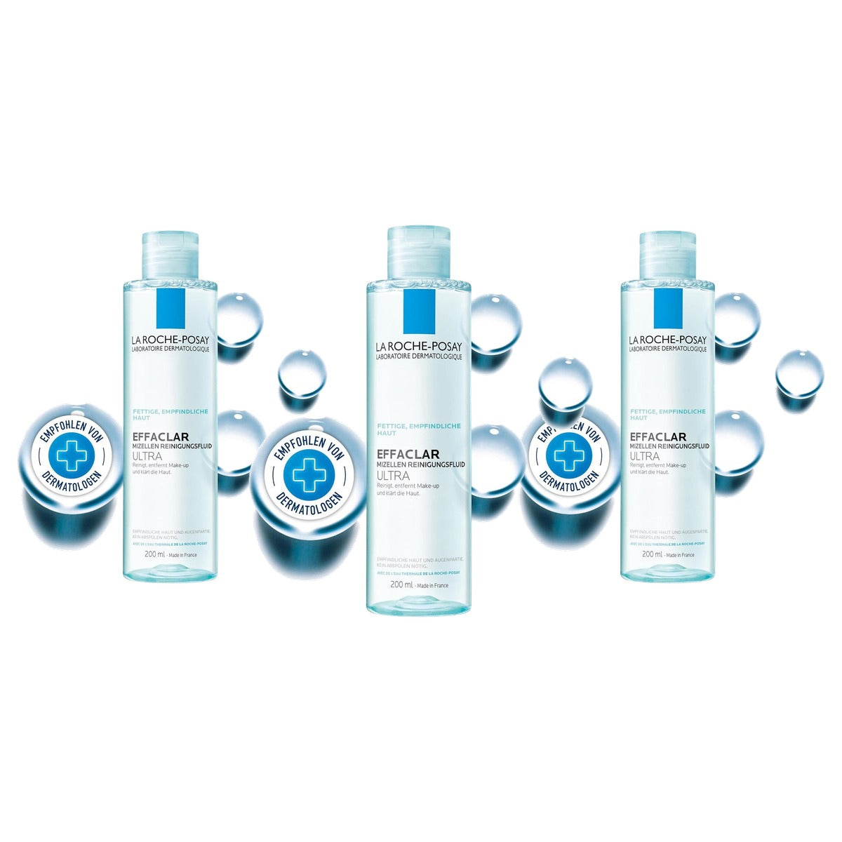 La Roche-Posay Effaclar Micellaire Reinigingsvloeistof Ultra Vette Huid 200 ml - 3-pack