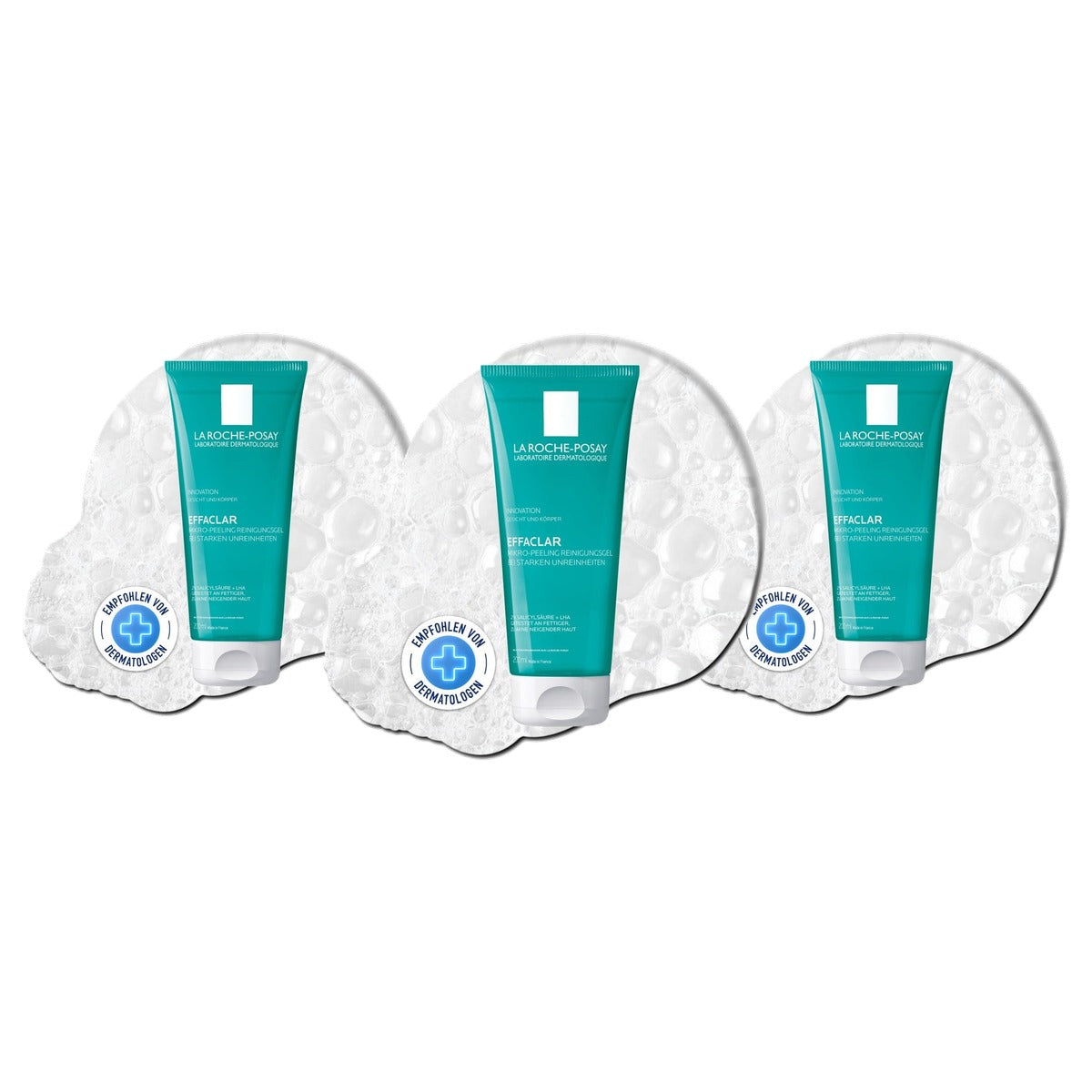 La Roche-Posay Effaclar Micropeeling Reinigingsgel Gezicht en Lichaam 200 ml - 3-pack