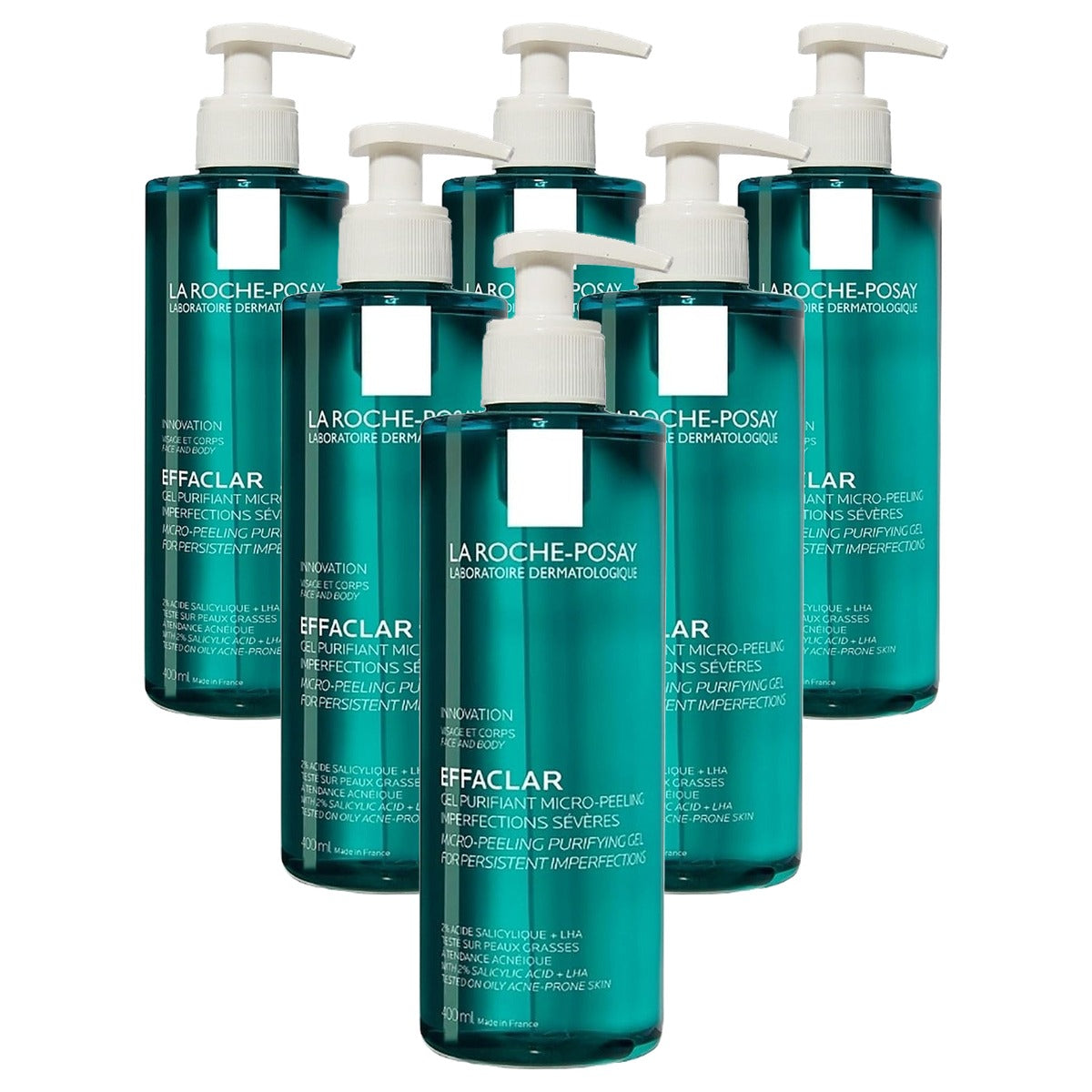 La Roche-Posay Effaclar Micropeeling Reinigingsgel 400 ml - 6-pack