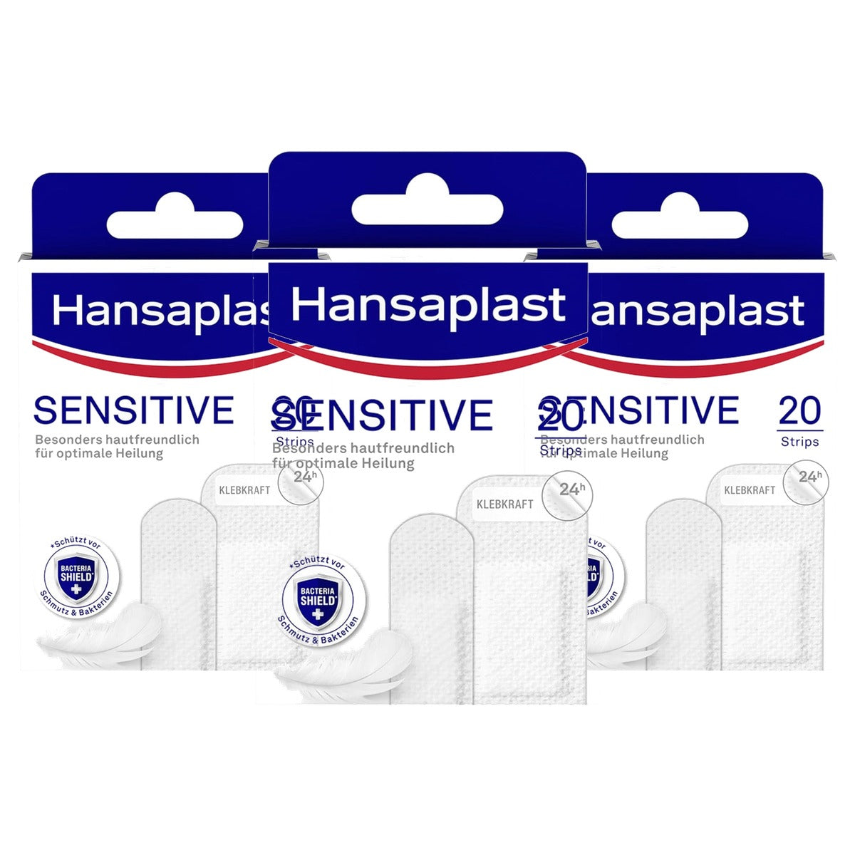 Elastoplast Hansaplast Sensitive pleisters 20 strips - 3-pack