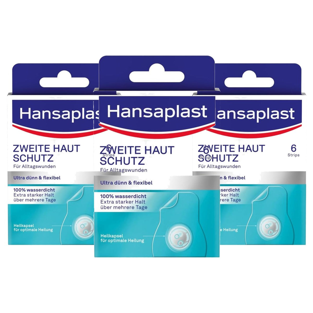 Elastoplast tweede huidbescherming regulier 6 strips - 3-pack
