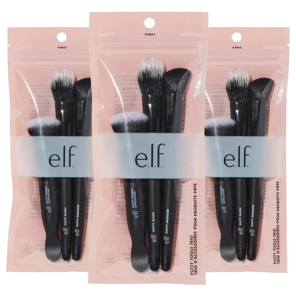 e.l.f. Putty Tools Trio 3 make-upkwasten – 3 stuks