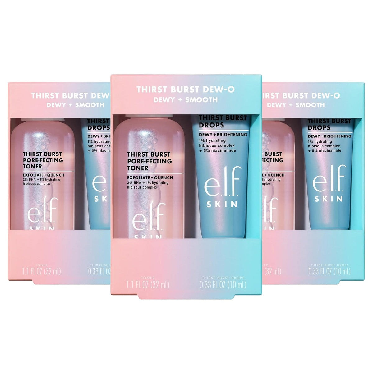 e.l.f. Skin Thirst Burst Dew-O Huidverzorgingsset - 3 stuks