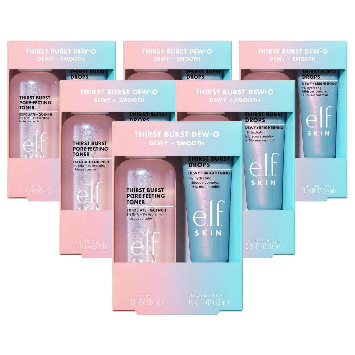 e.l.f. Skin Thirst Burst Dew-O Huidverzorgingsset - 6 stuks