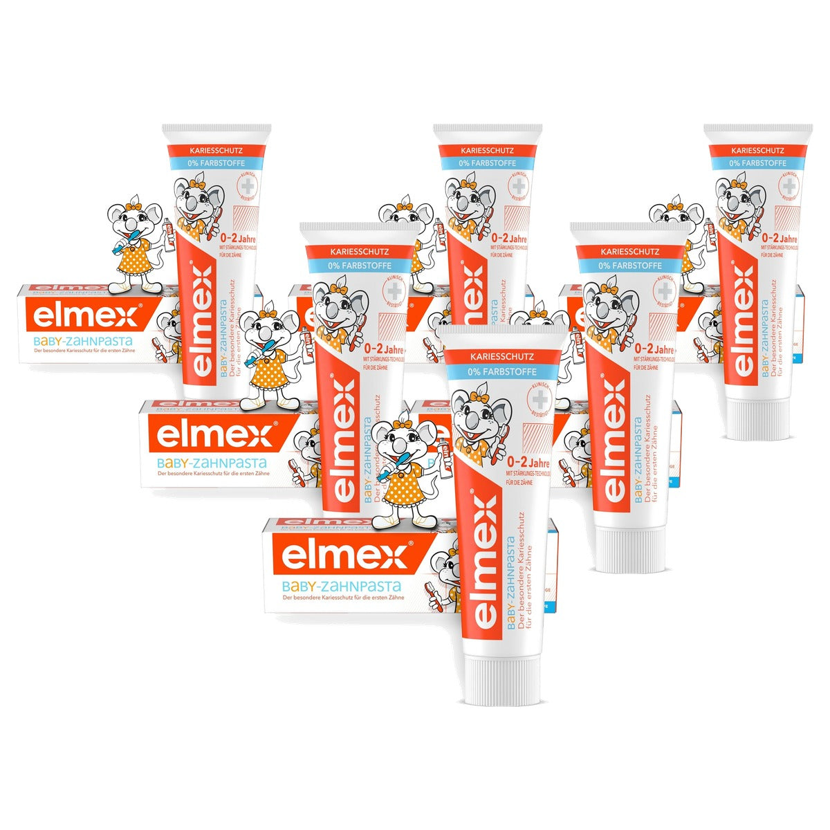 ELMEX Babytandpasta 0-2 jaar 1000 ppm 6 x 50 ml - Voordeelverpakking