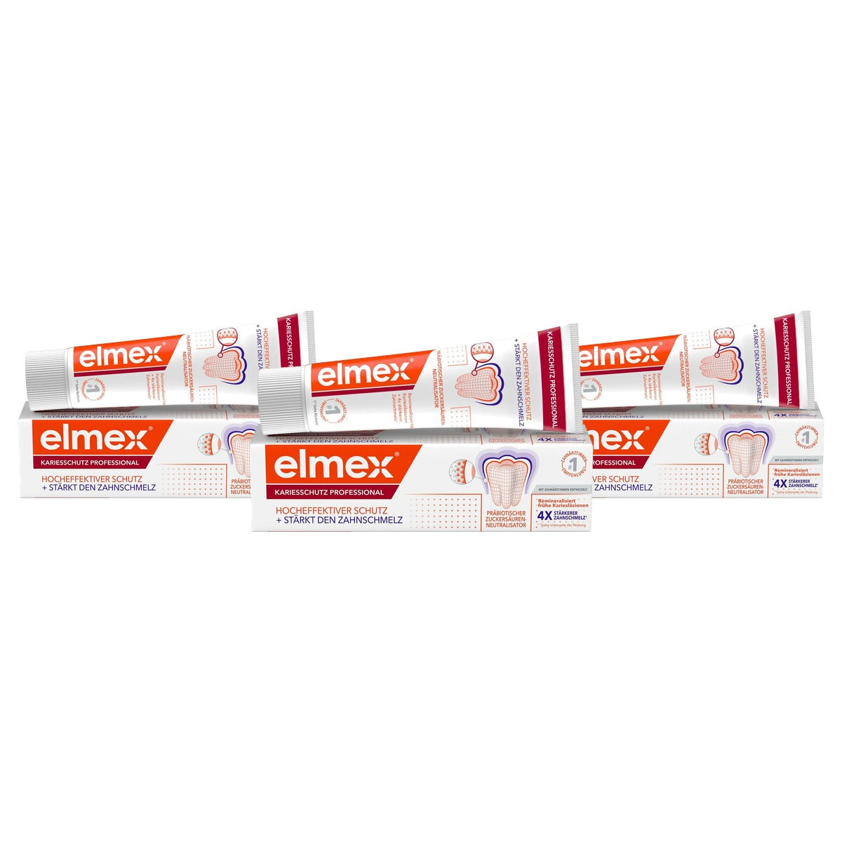 ELMEX cariësbescherming professionele tandpasta 3 x 75 ml - Voordeelverpakking