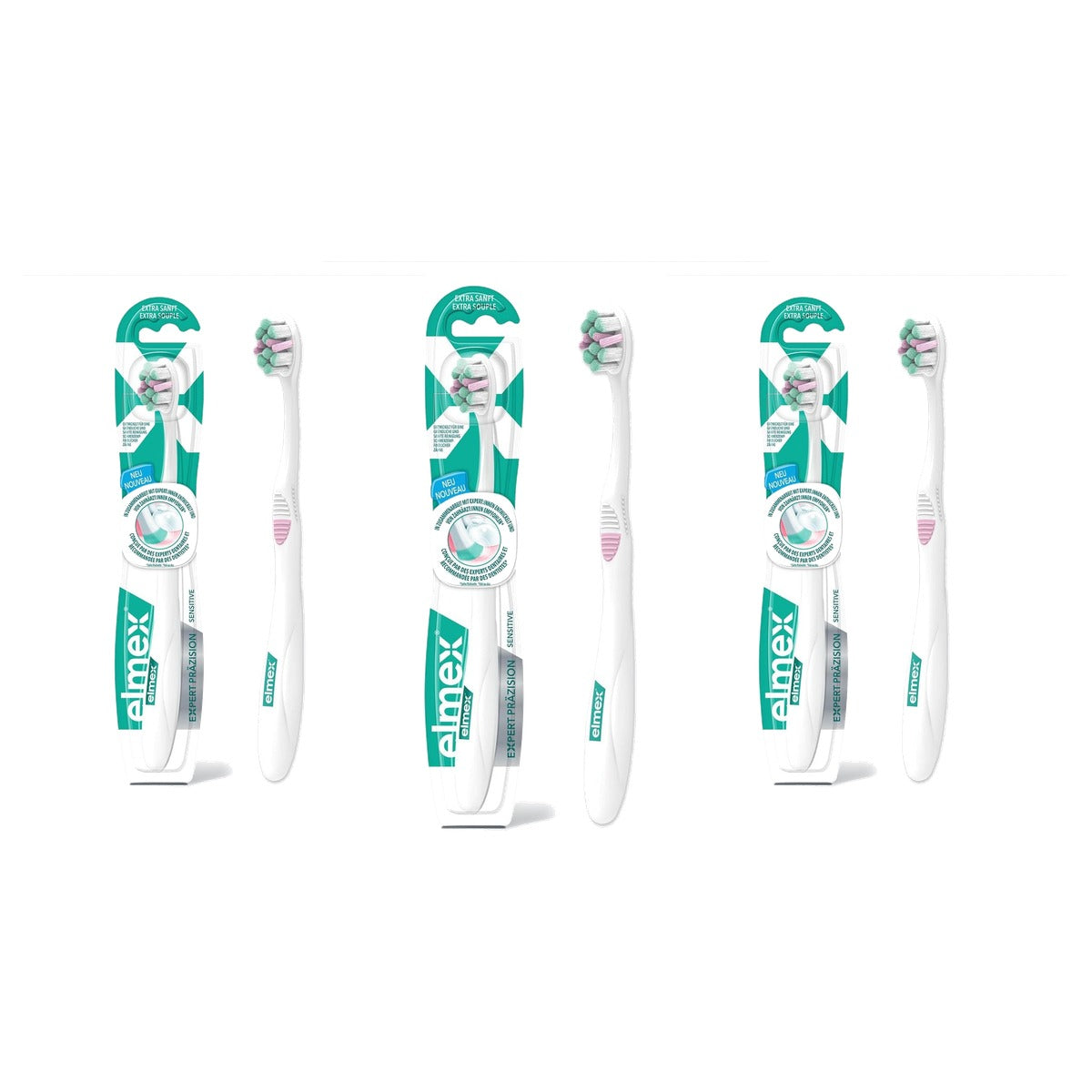 ELMEX Expert Precisie Sensitive Tandenborstel Extra zacht - 3-pack