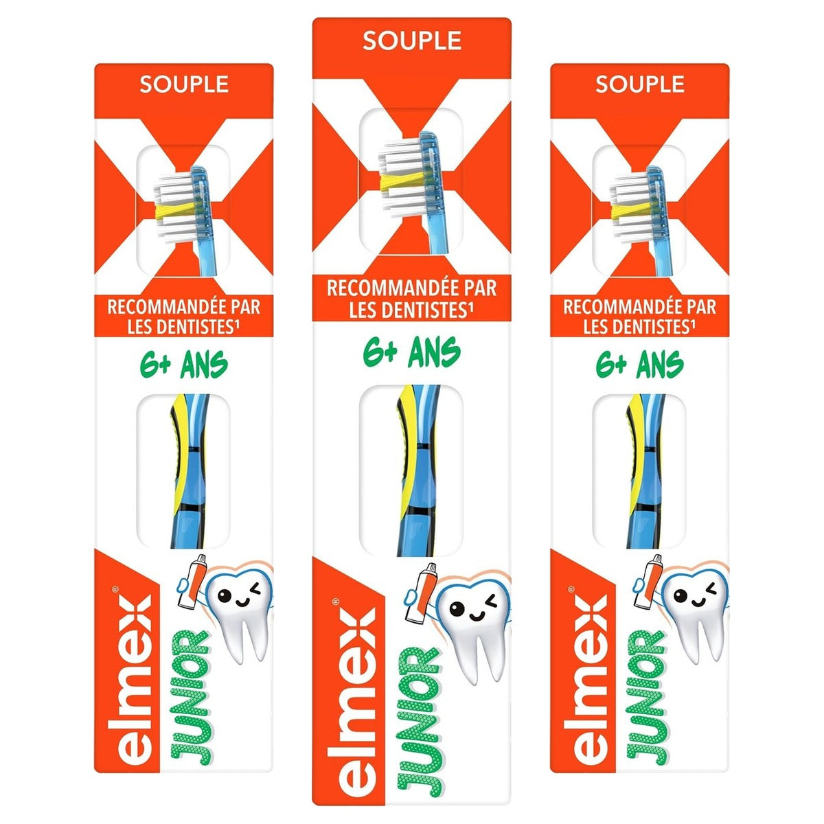 ELMEX InterX Junior tandenborstel 6-12 jaar - 3-pack