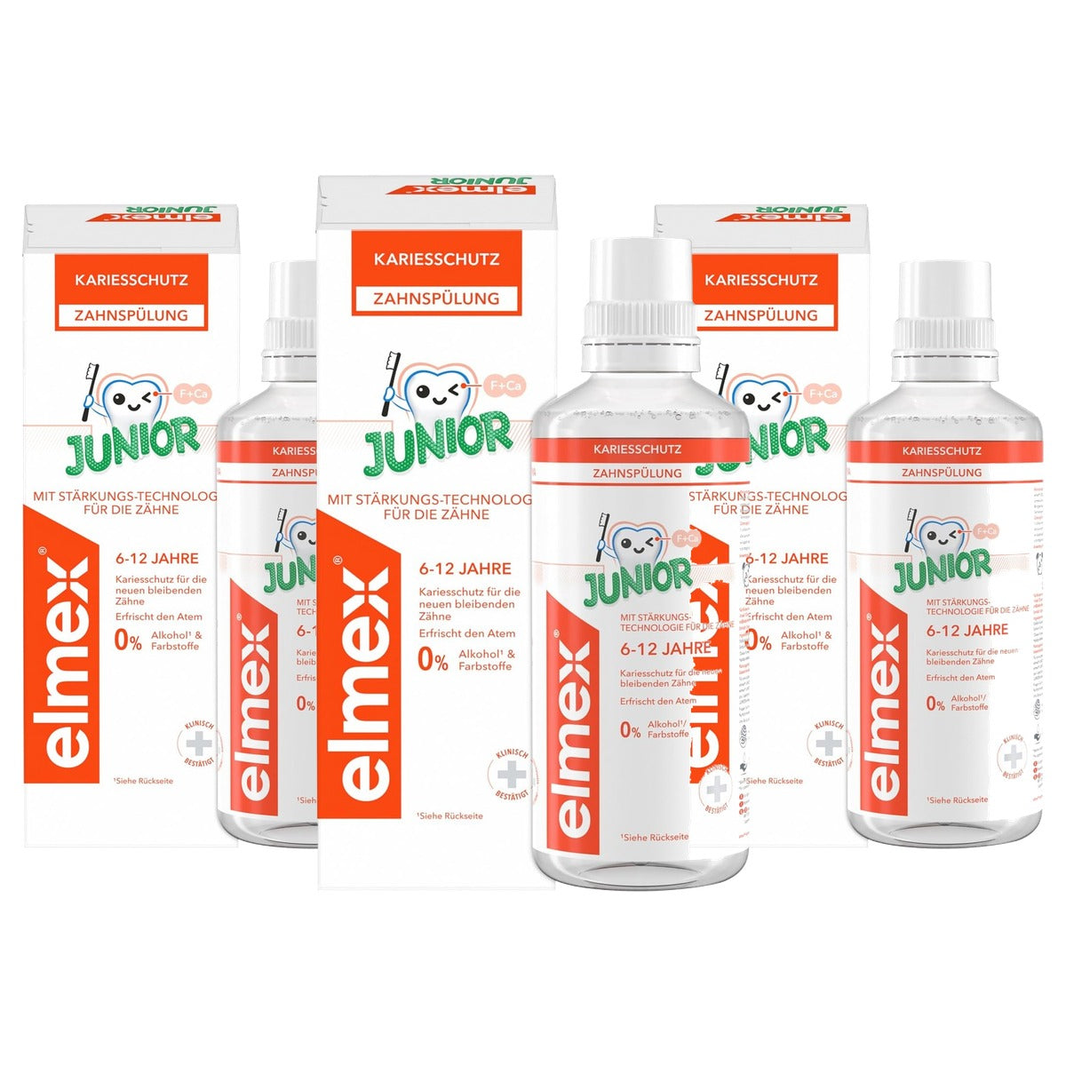 ELMEX Junior tandspoeling 6-12 jaar 3 x 400 ml - Voordeelverpakking