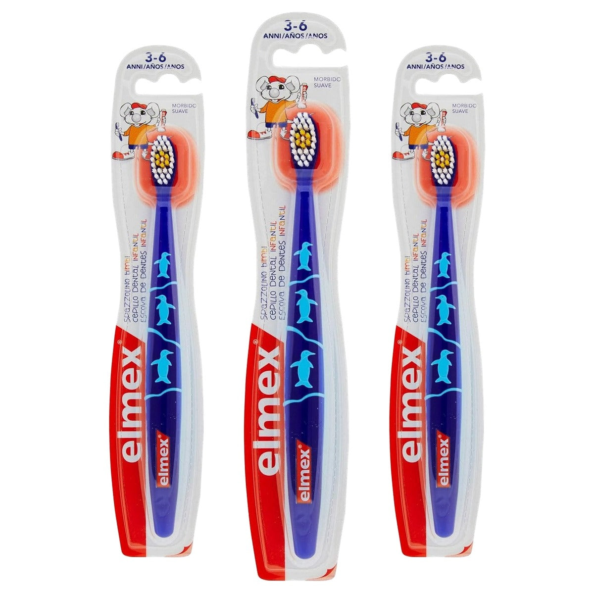 ELMEX Kindertandenborstel 3-6 jaar - 3-pack
