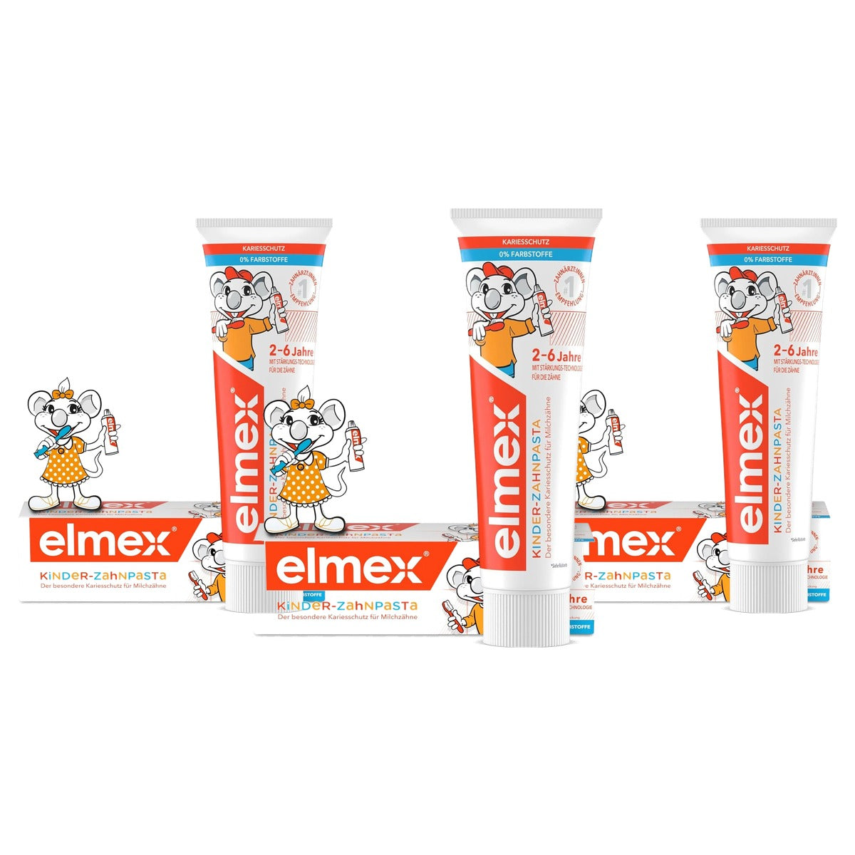 ELMEX Kindertandpasta (als gel), 0-6 jaar 3 x 50 ml - Voordeelverpakking
