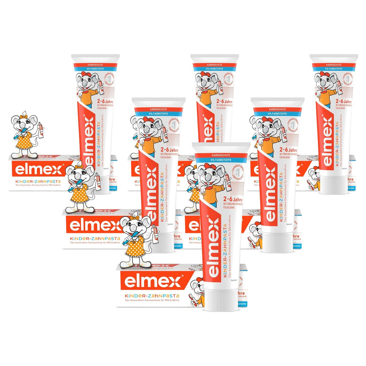 ELMEX Kindertandpasta (als gel), 0-6 jaar 6 x 50 ml - Voordeelverpakking