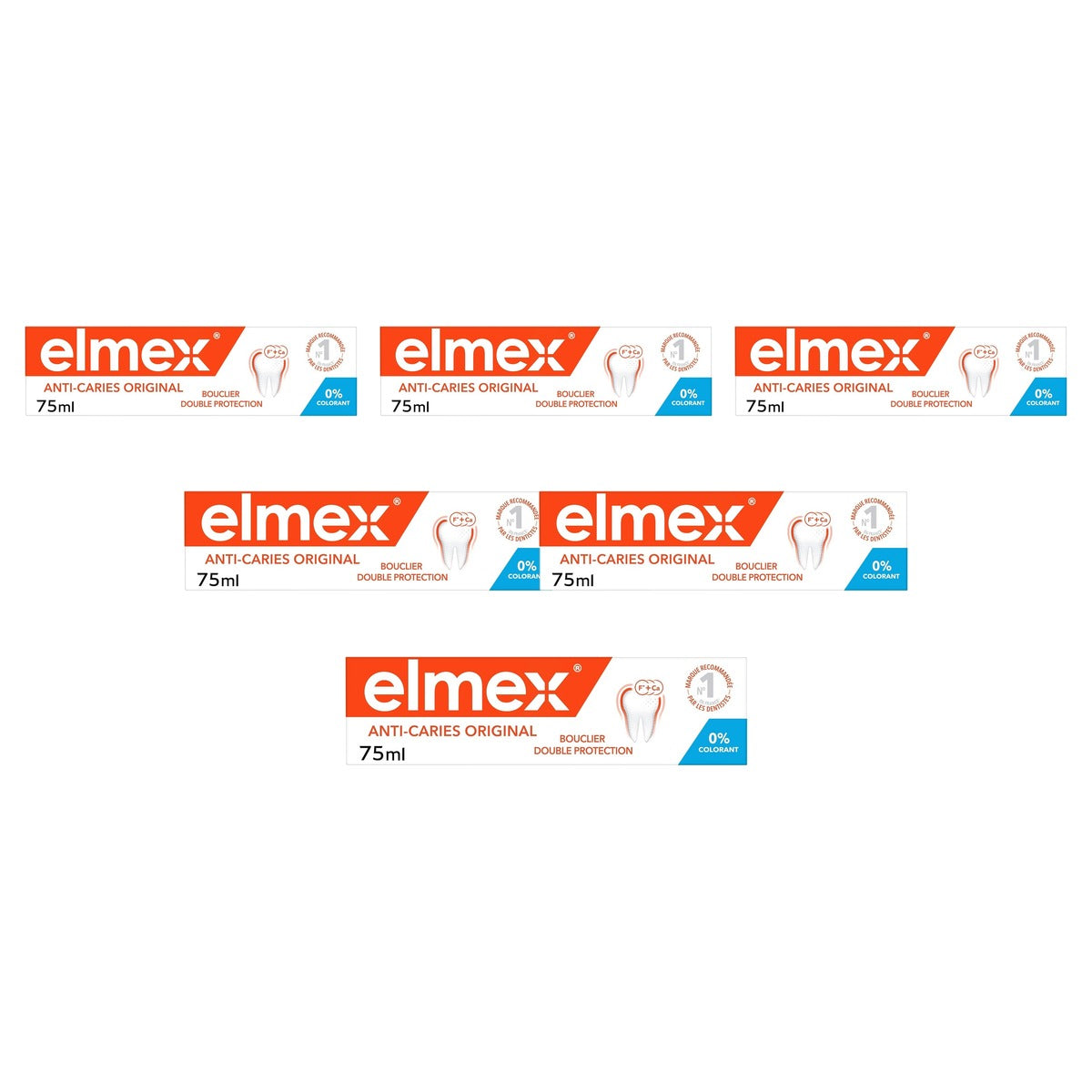 ELMEX Original tandpasta tegen cariës 6 x 75 ml - Voordeelverpakking