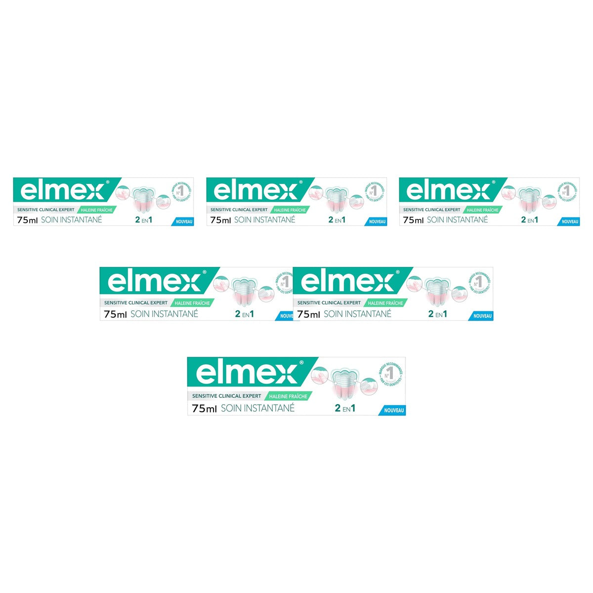 ELMEX Sensitive onmiddellijke verzorging + frisse adem 6 x 75 ml - Voordeelverpakking