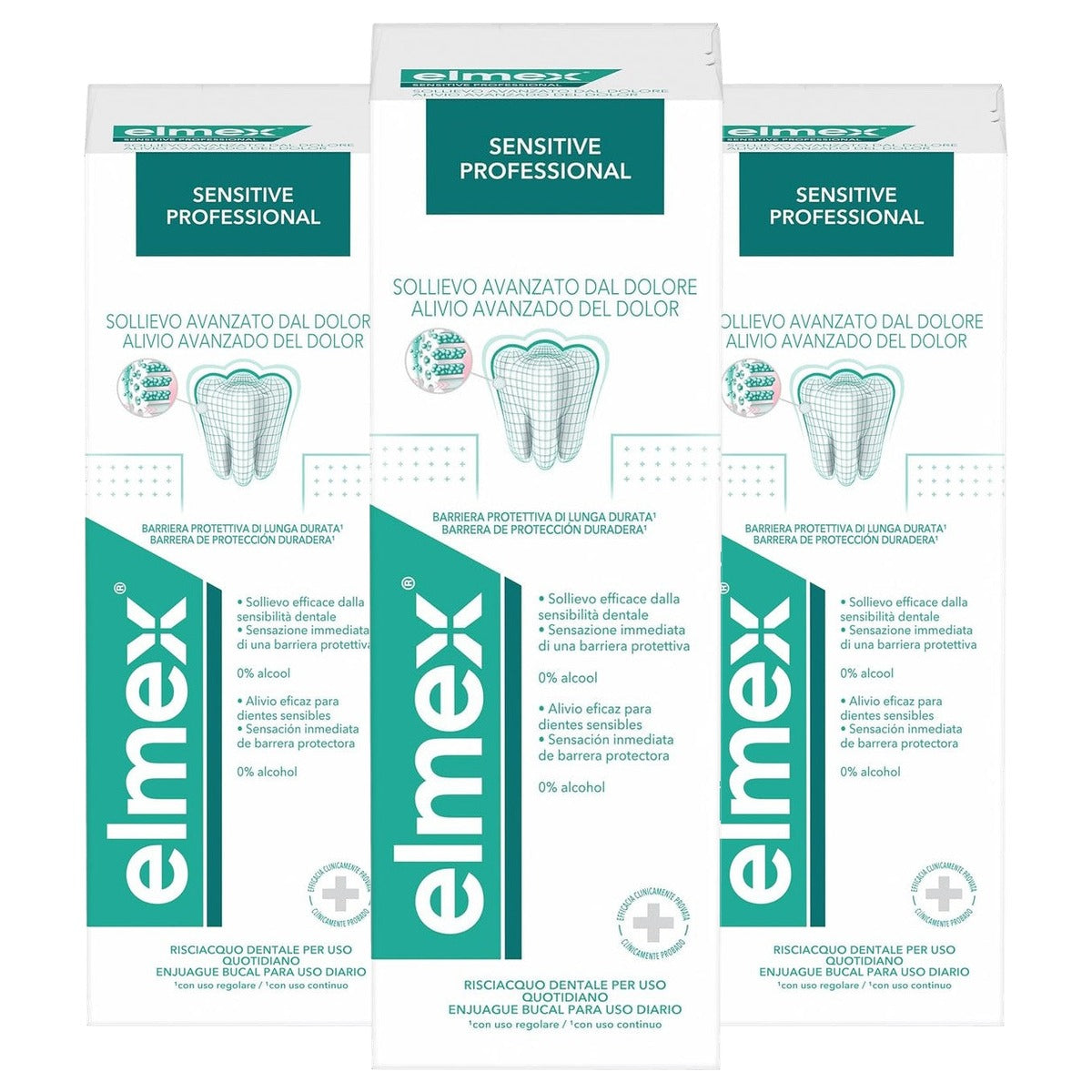 ELMEX Sensitive Plus Mouthwash 3 x 400 ml - Voordeelverpakking