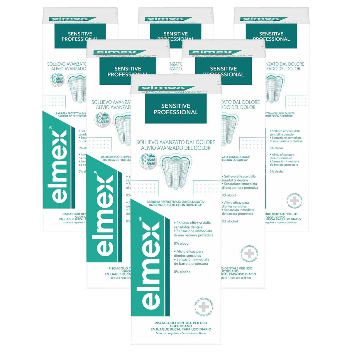 ELMEX Sensitive Plus Mouthwash 6 x 400 ml - Voordeelverpakking