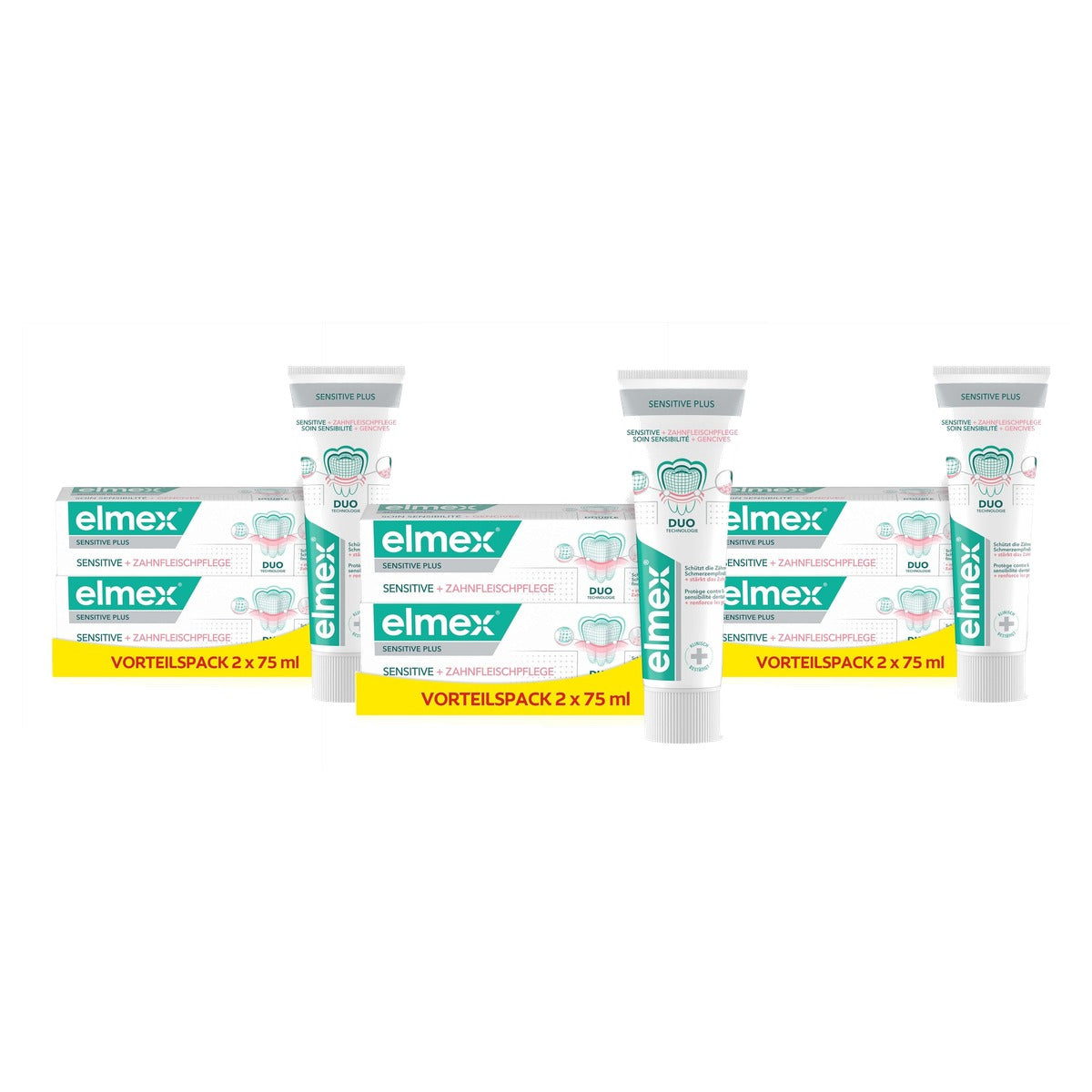 ELMEX Sensitive Plus Tandvleesverzorging 3 x 75 ml - Voordeelverpakking