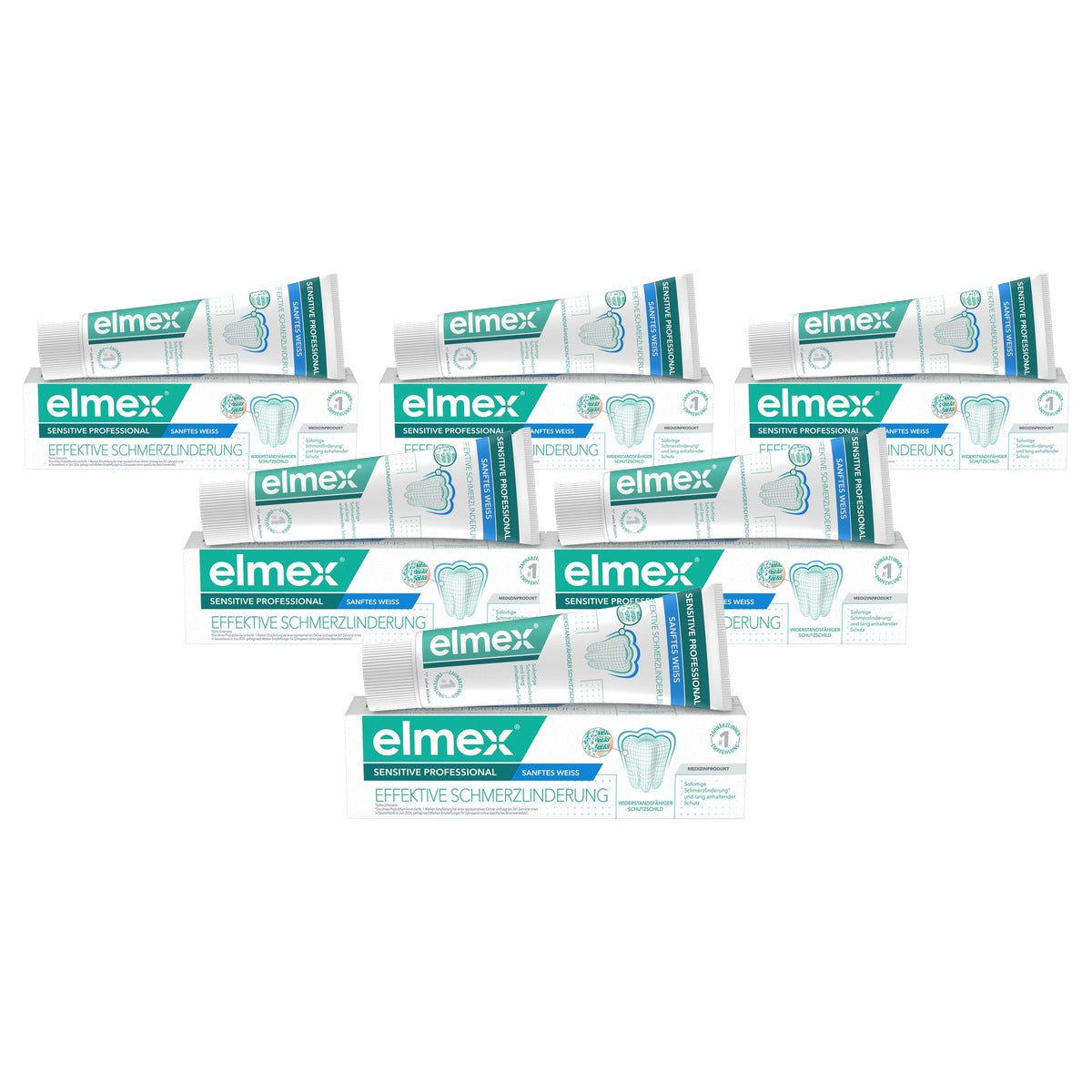 ELMEX Sensitive Professional plus zacht tandwit 6 x 75 ml - Voordeelverpakking