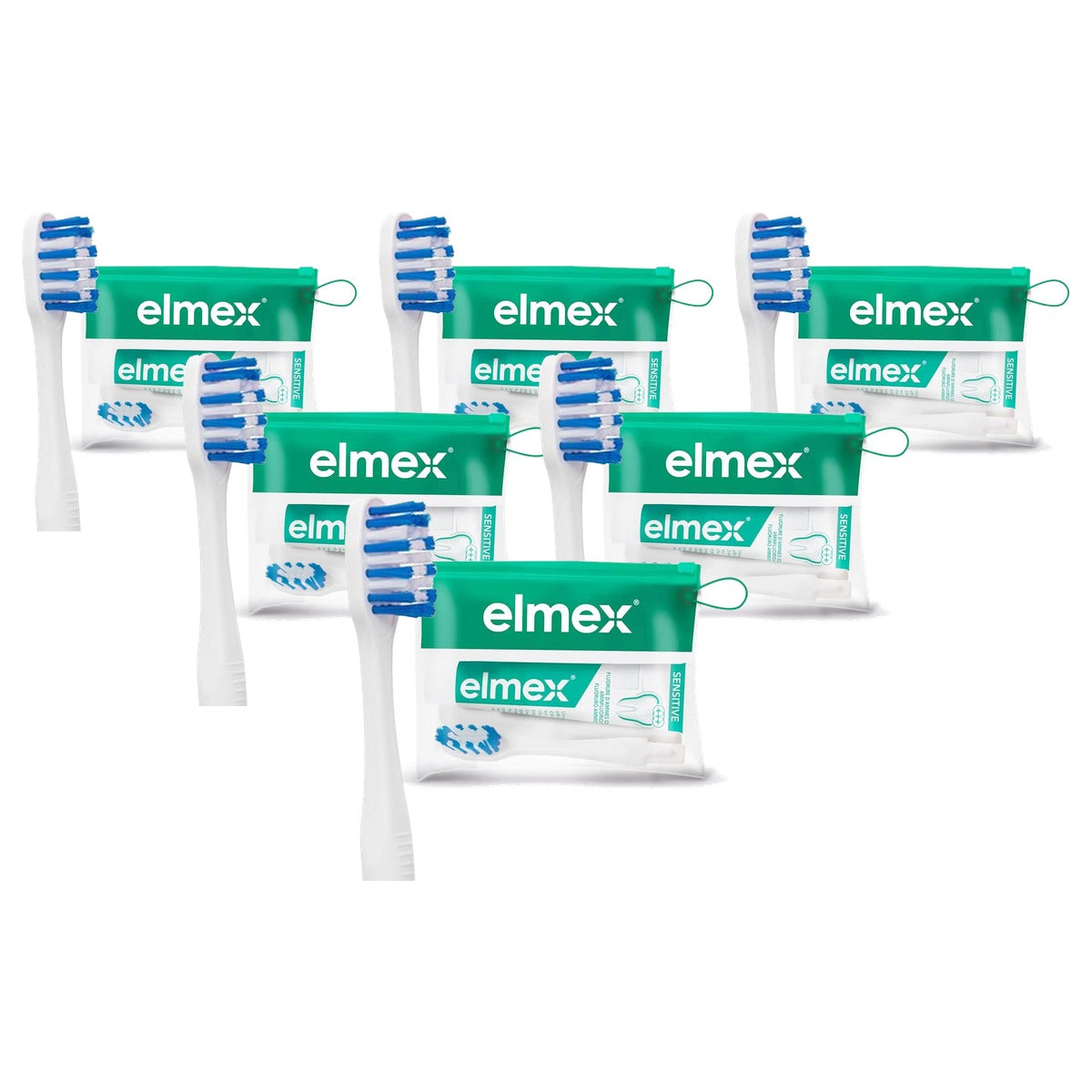 ELMEX Sensitive reisset tandpasta & tandenborstel 6 x 12 ml - Voordeelverpakking