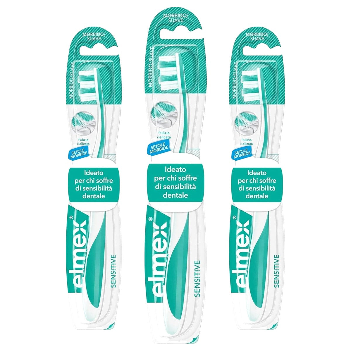 ELMEX Sensitive tandenborstel 3 x 1 stuk - Voordeelverpakking