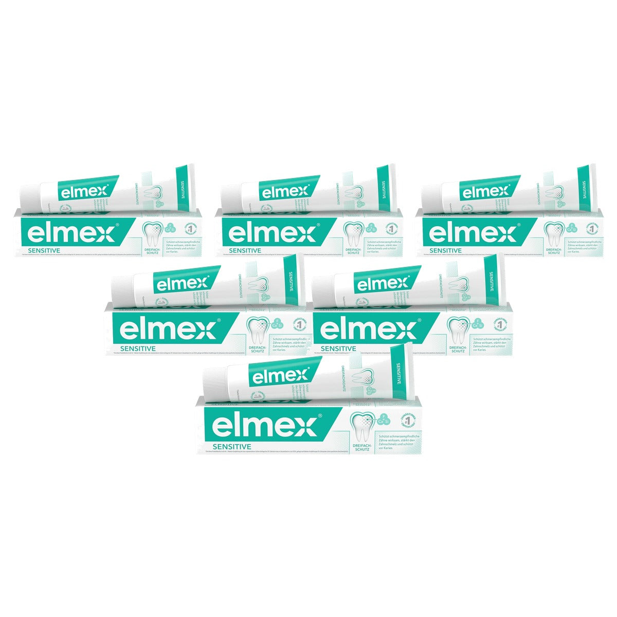 ELMEX Sensitive Tandpasta voor pijngevoelige tanden 6 x 75 ml - Voordeelverpakking