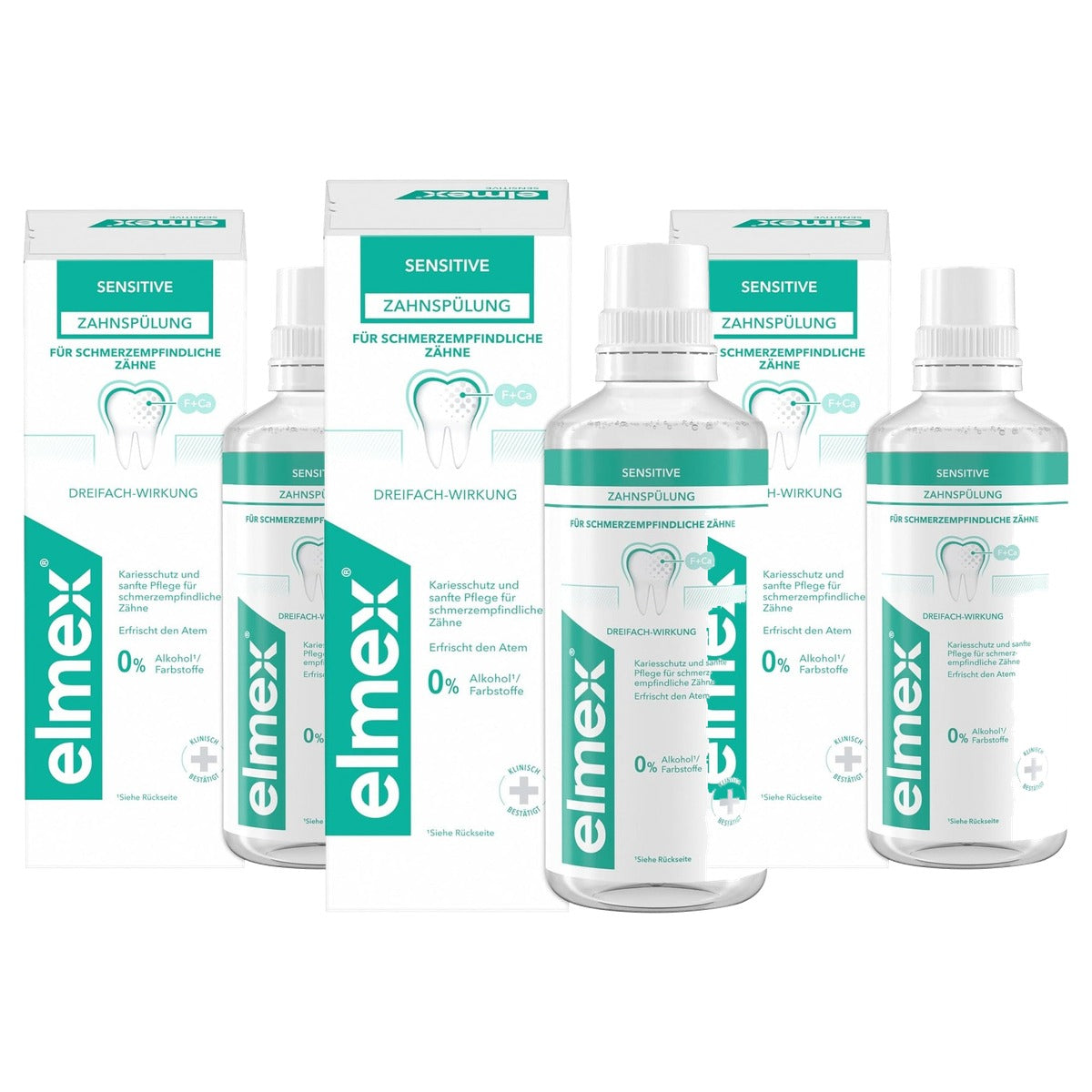 ELMEX Sensitive tandspoeling 3 x 400 ml - Voordeelverpakking