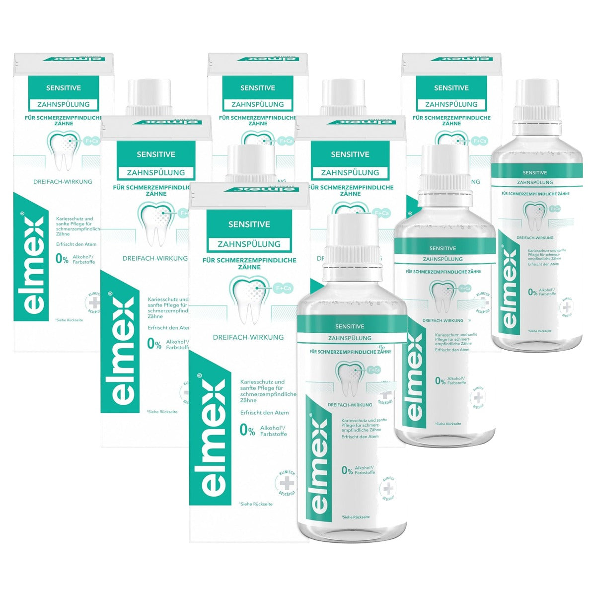 ELMEX Sensitive tandspoeling 6 x 400 ml - Voordeelverpakking