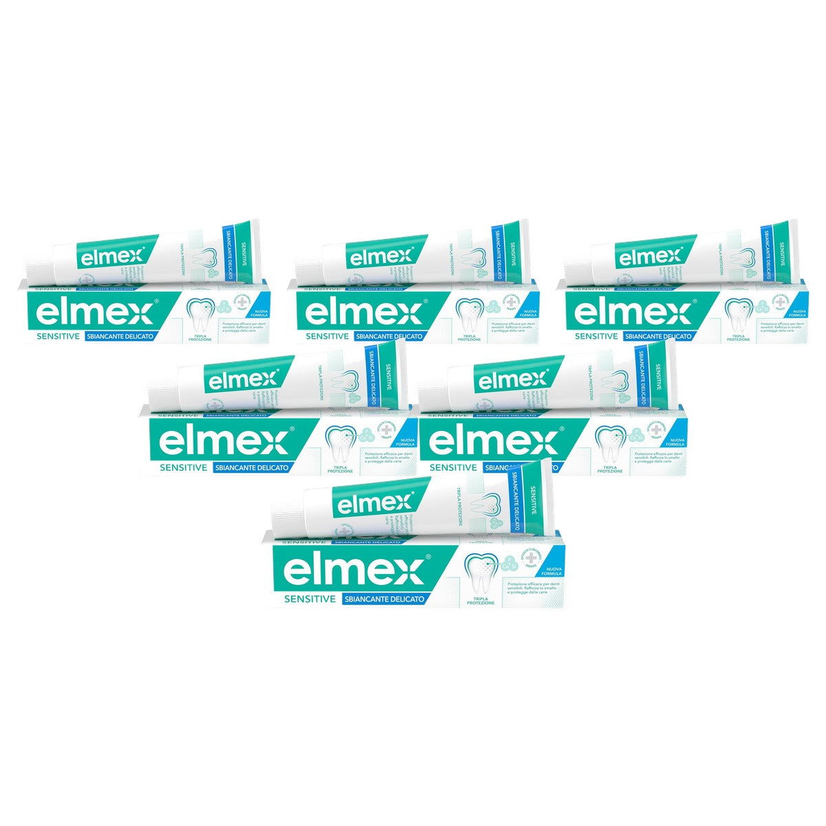 ELMEX Sensitive zacht witmakende tandpasta 6 x 75 ml - Voordeelverpakking