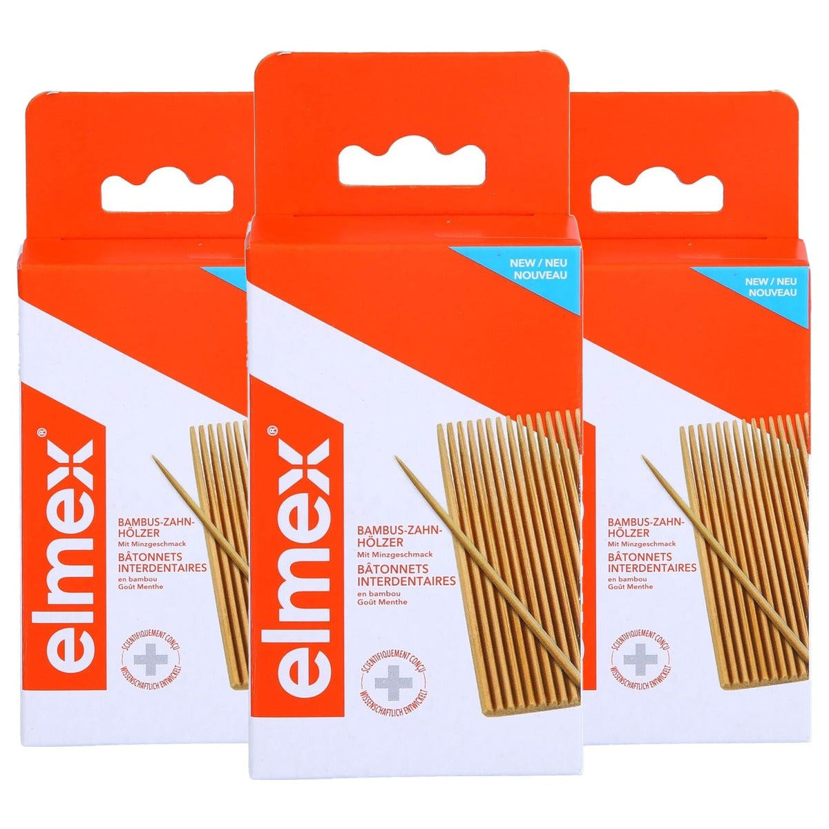 ELMEX Tandenstokers 3 x 96 stuks - Voordeelverpakking