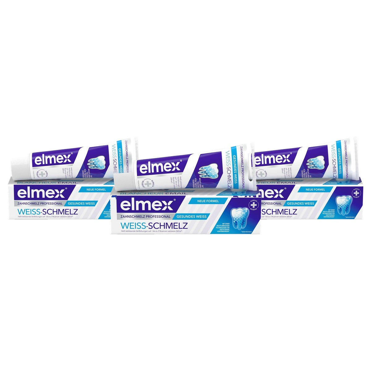 ELMEX Tandglazuur Professional witte melt tandpasta 3 x 75 ml - Voordeelverpakking