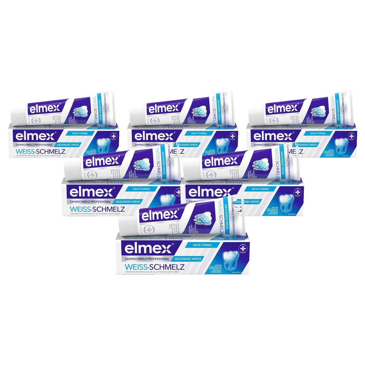 ELMEX Tandglazuur Professional witte melt tandpasta 6 x 75 ml - Voordeelverpakking
