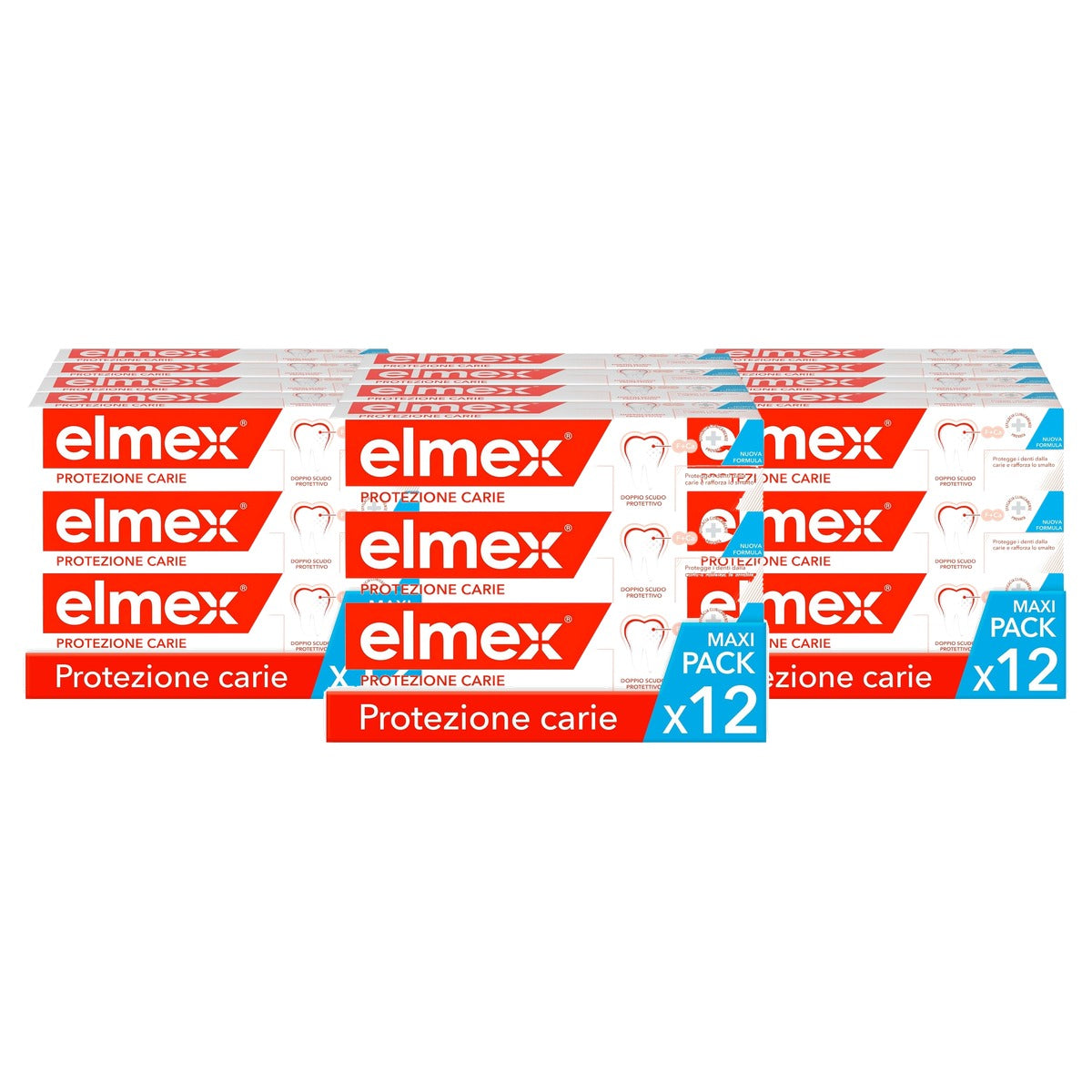 ELMEX Tandpasta Bescherming Cariës x 12 3 x 75 ml - Voordeelverpakking