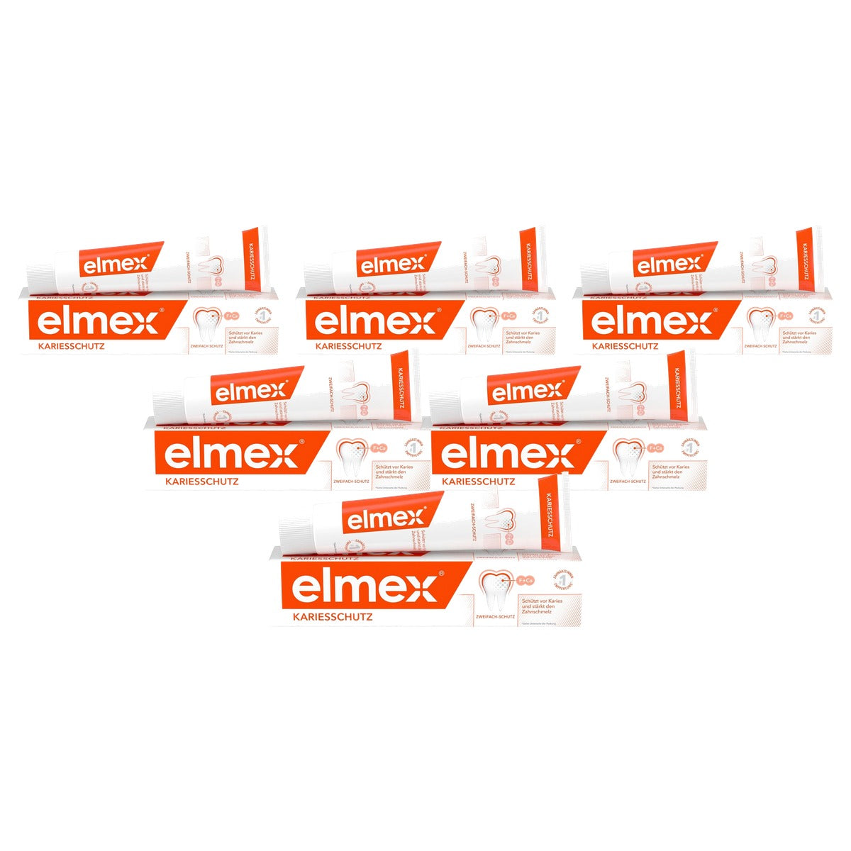 elmex Tandpasta met vouwdoos 6 x 75 ml - Voordeelverpakking