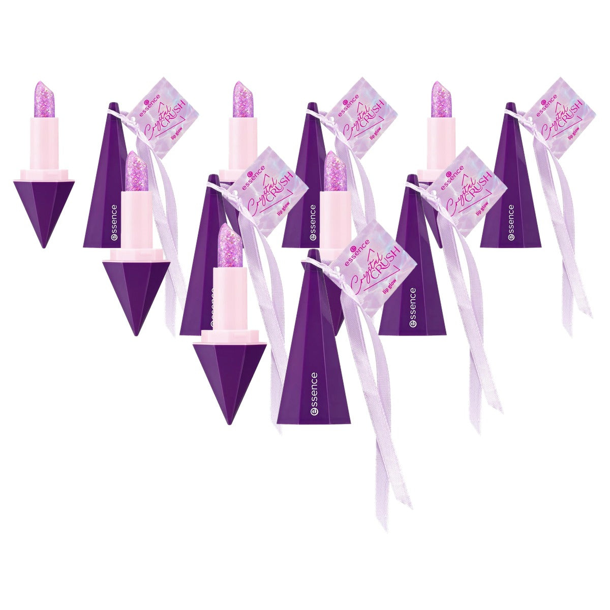 essence Crystal Lip Glow lippenstift 01 roze 3,2 g - 6-pack