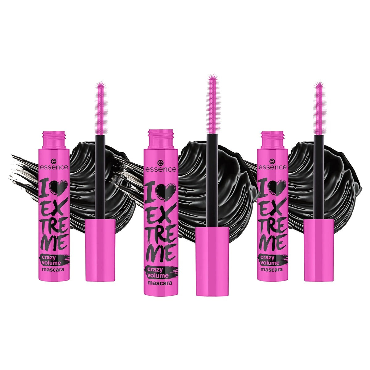 essence I Love Extreme Crazy Volume mascara zwart 12 ml - 3-pack