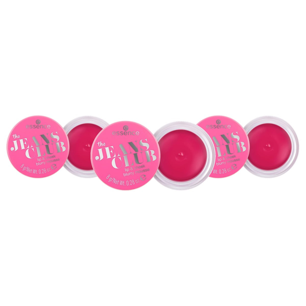 essence the Jeans Club lip & cheek blurry mousse nr. 01 roze 8 g - 3-pack