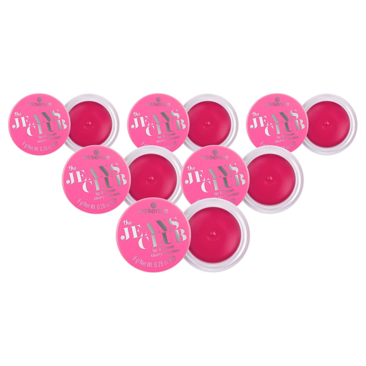 essence the Jeans Club lip & cheek blurry mousse nr. 01 roze 8 g - 6-pack