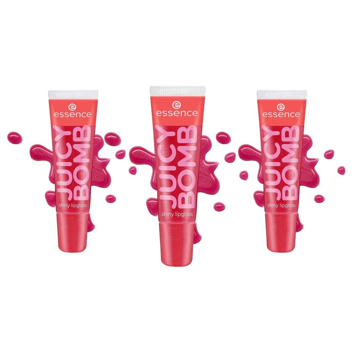 essence Juicy Bomb Shiny Lipgloss 104 Poppin' Pomegranate 10 ml - 3-pack