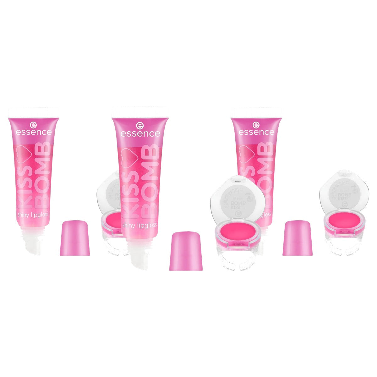 essence Kiss Bomb lipgloss & lippenbalsem Strawberry 01 10,8 ml - 3-pack