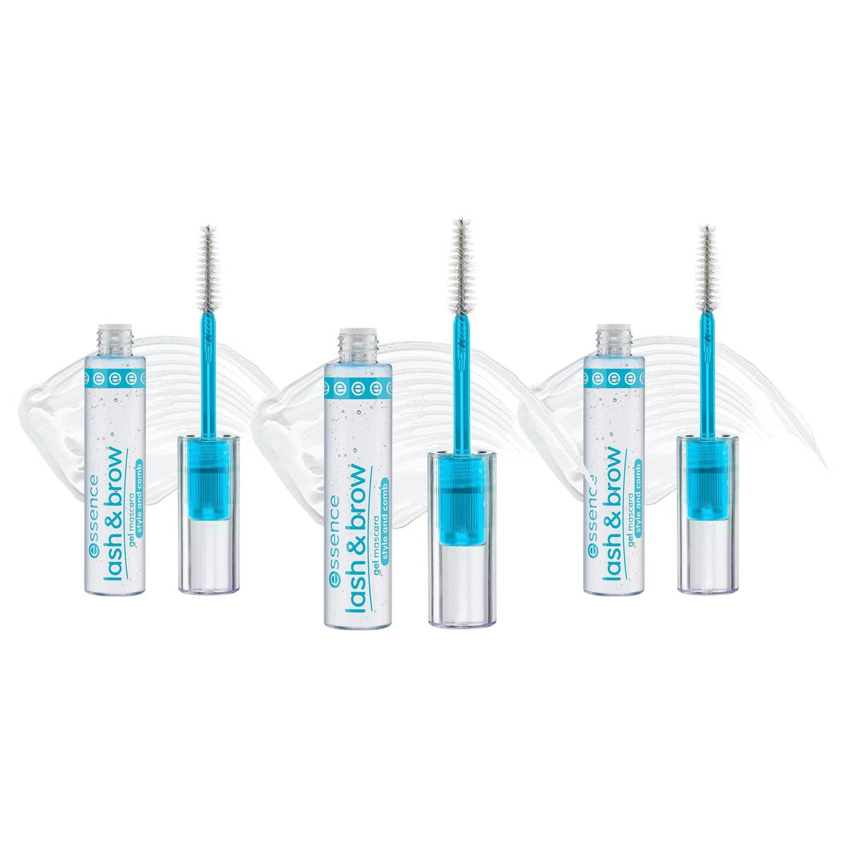 essence lash & brow gel mascara transparant 9 ml - 3-pack