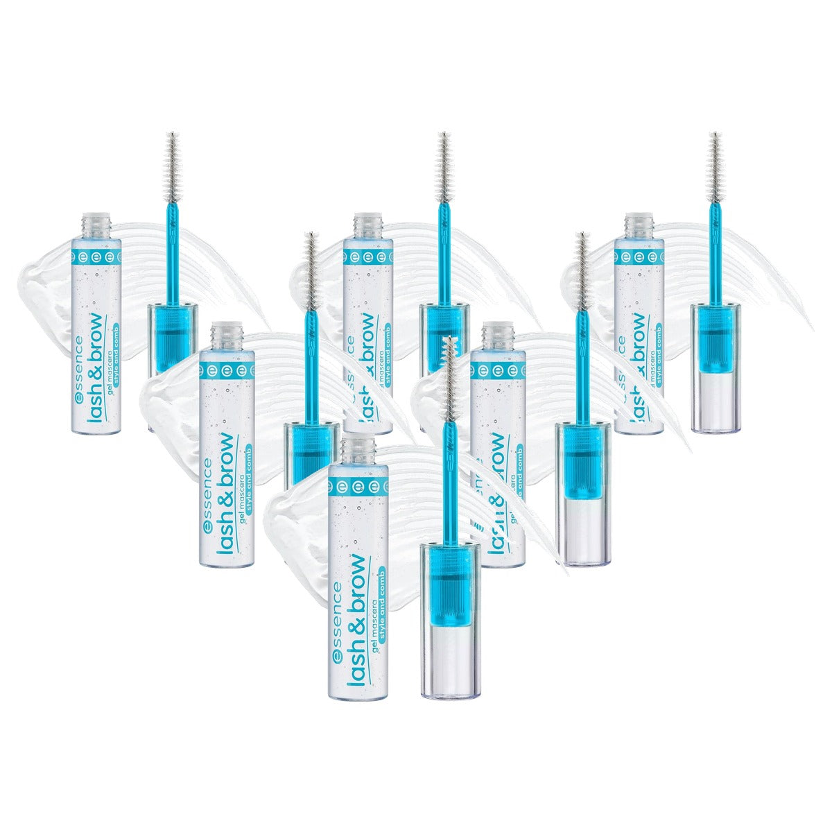 essence lash & brow gel mascara transparant 9 ml - 6-pack