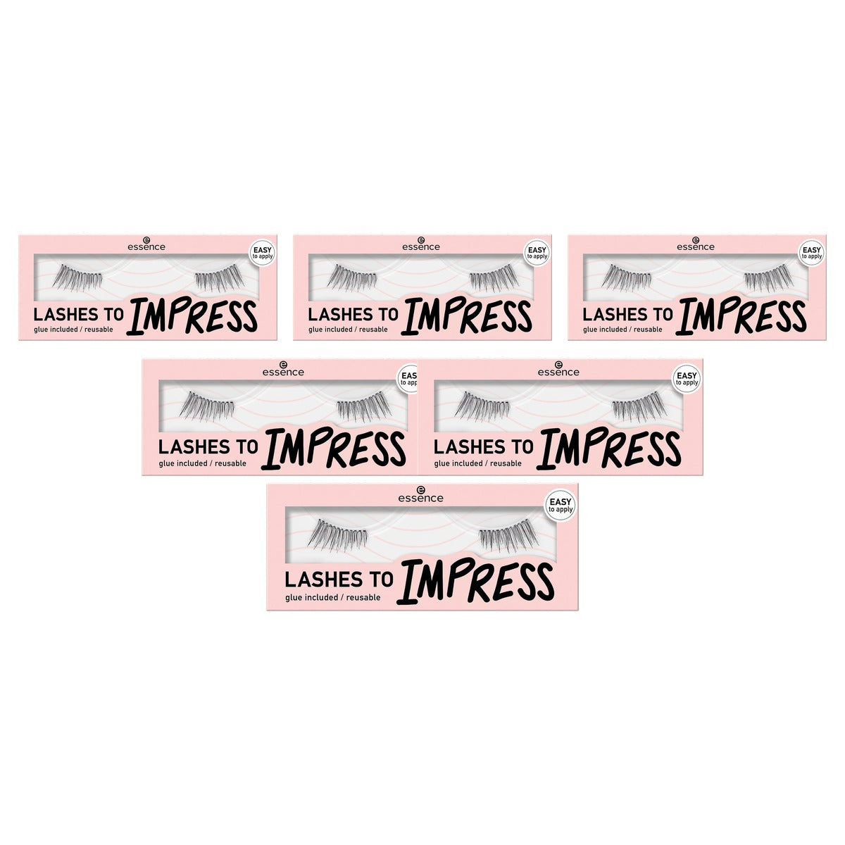 essence Lashes to Impress kunstwimpers 03 zwart 1 paar - 6-pack